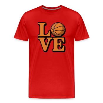 Ich liebe Basketball - Männer Premium Bio T-Shirt - Rot - Vorne - Damien (186cm)