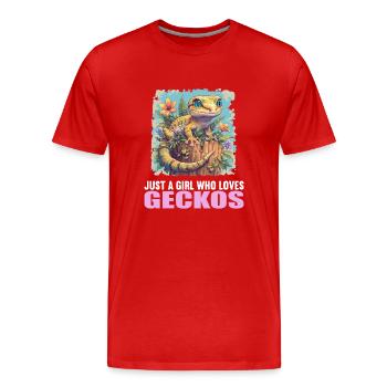 Geckos Geckos - T-shirt bio Premium Homme - rouge - Devant - Damien (186cm)