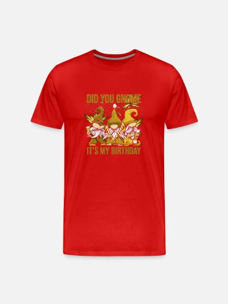 Gnome c’est mon anniversaire - T-shirt bio Premium Homme - rouge