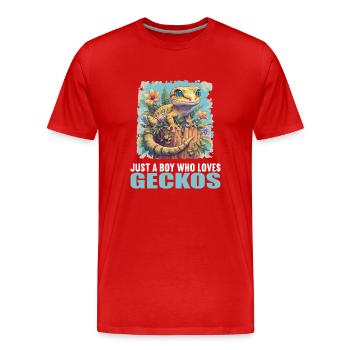Geckos Geckos - T-shirt bio Premium Homme - rouge - Devant - Damien (186cm)