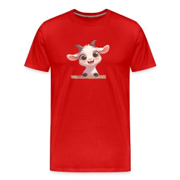 Chèvres chèvre - T-shirt bio Premium Homme - rouge - Devant - Damien (186cm)