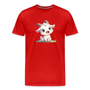 Ziegen Ziege - Männer Premium Bio T-Shirt - Rot - Vorne - Damien (186cm)