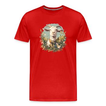 Chèvres chèvre - T-shirt bio Premium Homme - rouge - Devant - Damien (186cm)