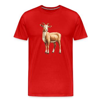 Ziegen Ziege - Männer Premium Bio T-Shirt - Rot - Vorne - Damien (186cm)