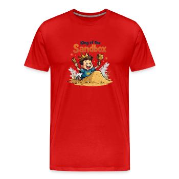 Roi du bac à sable - Motif drôle d’enfants - T-shirt bio Premium Homme - rouge - Devant - Damien (186cm)