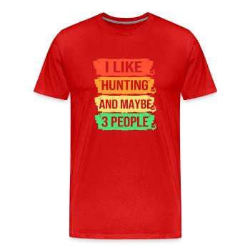 Jäger Jagen - Männer Premium Bio T-Shirt - Rot - Vorne - Damien (186cm)