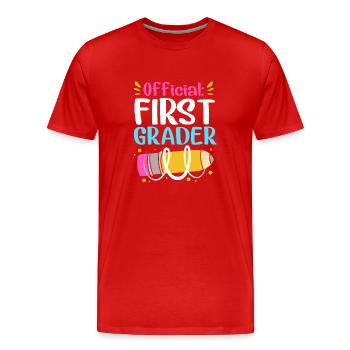 First Year - Men's Premium Organic T-Shirt - red - Front - Damien (186cm)