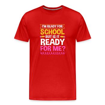 Première année - T-shirt bio Premium Homme - rouge - Devant - Damien (186cm)