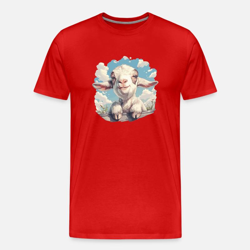 Ziegen Ziege - Männer Premium Bio T-Shirt - Rot