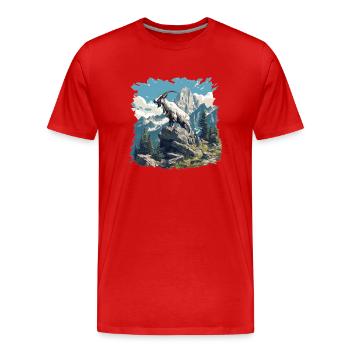 Ziegen Ziege - Männer Premium Bio T-Shirt - Rot - Vorne - Damien (186cm)