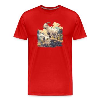 Ziegen Ziege - Männer Premium Bio T-Shirt - Rot - Vorne - Damien (186cm)