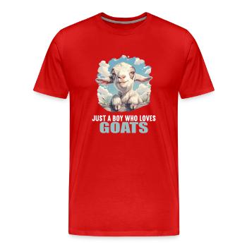 Chèvres chèvre - T-shirt bio Premium Homme - rouge - Devant - Damien (186cm)