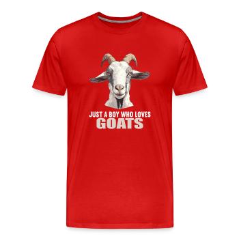 Chèvres chèvre - T-shirt bio Premium Homme - rouge - Devant - Damien (186cm)