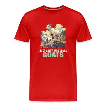 Chèvres chèvre - T-shirt bio Premium Homme - rouge - Devant - Damien (186cm)