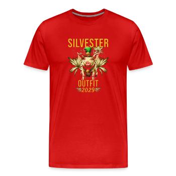 Silvester Outfit 2029 - Männer Premium Bio T-Shirt - Rot - Vorne - Damien (186cm)
