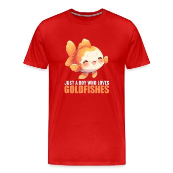 poisson rouge - T-shirt bio Premium Homme - rouge - Devant - Damien (186cm)