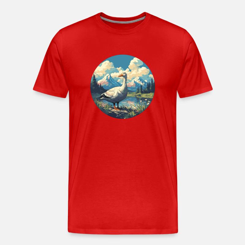 Gänse Gans - Männer Premium Bio T-Shirt - Rot