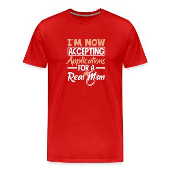 Acceptation des demandes Homme réel Divorce - T-shirt bio Premium Homme - rouge - Devant - Damien (186cm)