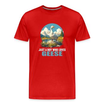 oies oies - T-shirt bio Premium Homme - rouge - Devant - Damien (186cm)