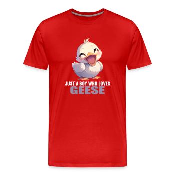 oies oies - T-shirt bio Premium Homme - rouge - Devant - Damien (186cm)