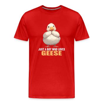 oies oies - T-shirt bio Premium Homme - rouge - Devant - Damien (186cm)