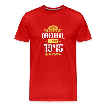 1945 Limited Edition - Men's Premium Organic T-Shirt - red - Front - Damien (186cm)