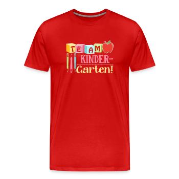 Kindergarten Teacher Team Kindergarten Teacher - Men's Premium Organic T-Shirt - red - Front - Damien (186cm)