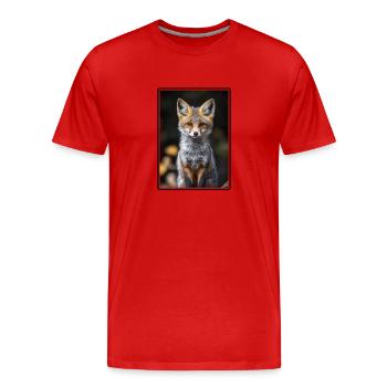 Renards gris Renard gris - T-shirt bio Premium Homme - rouge - Devant - Damien (186cm)