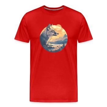 Renards gris Renard gris - T-shirt bio Premium Homme - rouge - Devant - Damien (186cm)