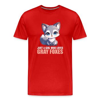 Renards gris Renard gris - T-shirt bio Premium Homme - rouge - Devant - Damien (186cm)