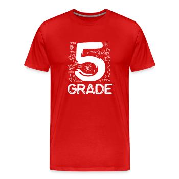 5th Grade - Men's Premium Organic T-Shirt - red - Front - Damien (186cm)