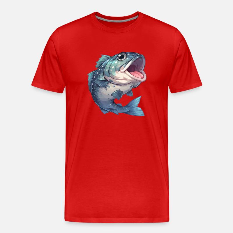 Zackenbarsche Zackenbarsch - Männer Premium Bio T-Shirt - Rot