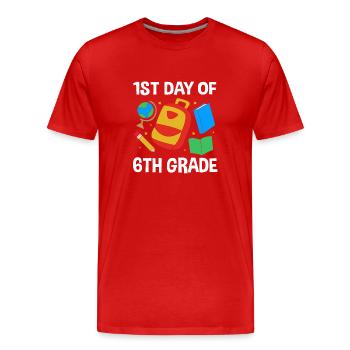 6th Grade - Men's Premium Organic T-Shirt - red - Front - Damien (186cm)