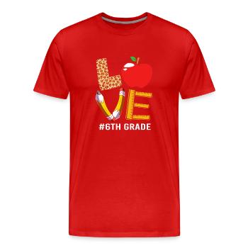 6th Grade - Men's Premium Organic T-Shirt - red - Front - Damien (186cm)