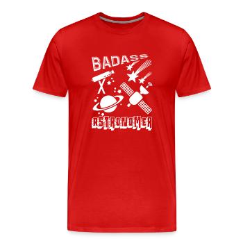 Astronomer Badass Astronomer - Men's Premium Organic T-Shirt - red - Front - Damien (186cm)
