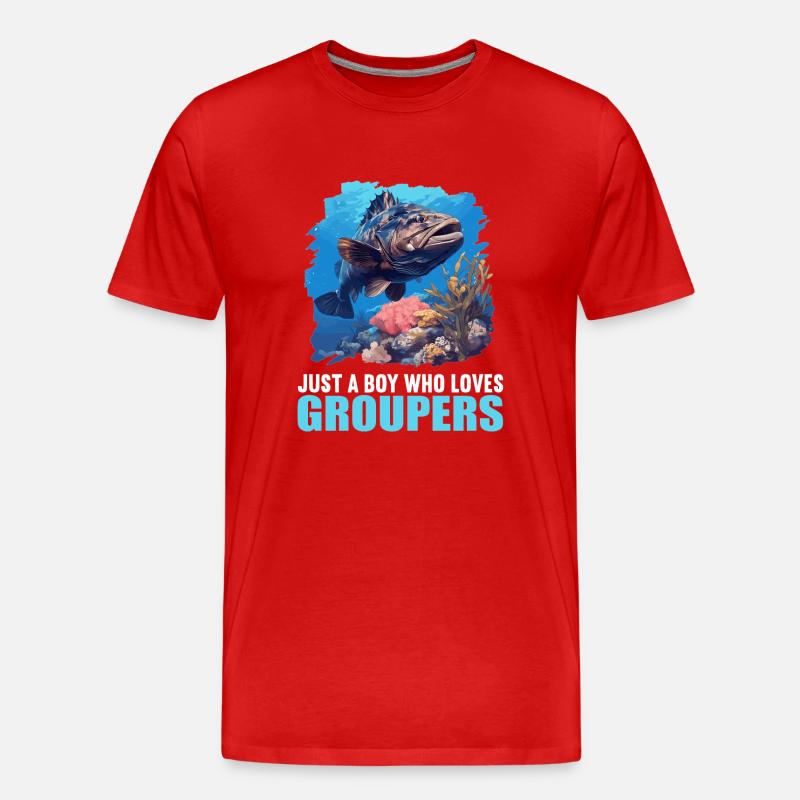Zackenbarsche Zackenbarsch - Männer Premium Bio T-Shirt - Rot