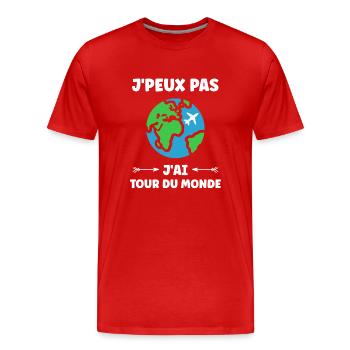 Travel Humor Vacation - Men's Premium Organic T-Shirt - red - Front - Damien (186cm)
