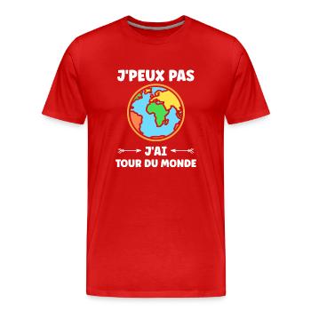 Travel Humor Vacation - Men's Premium Organic T-Shirt - red - Front - Damien (186cm)