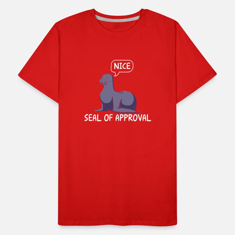 Sceau drôle avec sceau de bulle d’approbation T-shirt bio Premium Homme