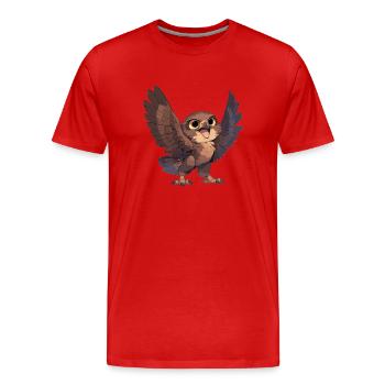 Falken Falke - Männer Premium Bio T-Shirt - Rot - Vorne - Damien (186cm)