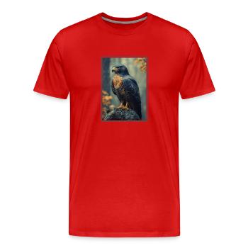 Faucon Faucon - T-shirt bio Premium Homme - rouge - Devant - Damien (186cm)