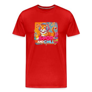 K-Pop und Chill - Männer Premium Bio T-Shirt - Rot - Vorne - Damien (186cm)