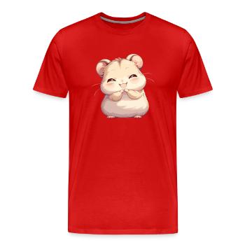 Hamster - Männer Premium Bio T-Shirt - Rot - Vorne - Damien (186cm)