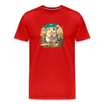Hamster - Männer Premium Bio T-Shirt - Rot - Vorne - Damien (186cm)