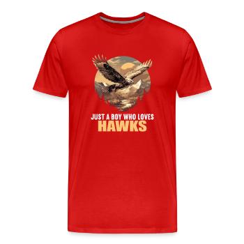 Faucon Faucon - T-shirt bio Premium Homme - rouge - Devant - Damien (186cm)