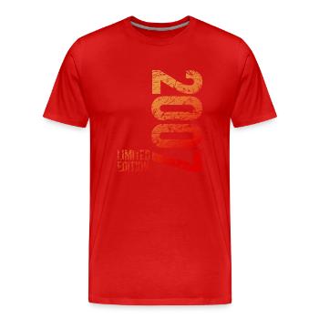 18e anniversaire garçon filles édition limitée 2007 - T-shirt bio Premium Homme - rouge - Devant - Damien (186cm)