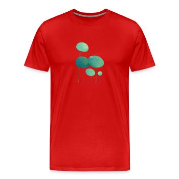 Blätter mit Tautropfen Leaves with Dew Drops - Men's Premium Organic T-Shirt - red - Front - Damien (186cm)