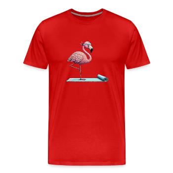 Yoga Flamingo Fitness Design for Social Media - Men's Premium Organic T-Shirt - red - Front - Damien (186cm)