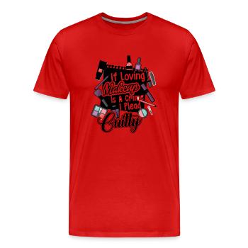 Makeup Artist Shirt If Loving - Men's Premium Organic T-Shirt - red - Front - Damien (186cm)