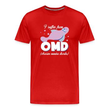 Manatee Obsessive Manatee Disorder - Men's Premium Organic T-Shirt - red - Front - Damien (186cm)